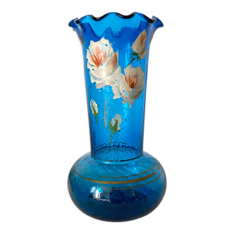 Antique blue glass vase from the 1900s
