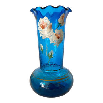 Old vase in blue glass 1900s