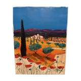 Oil on canvas signed jc tron "le bastidon"