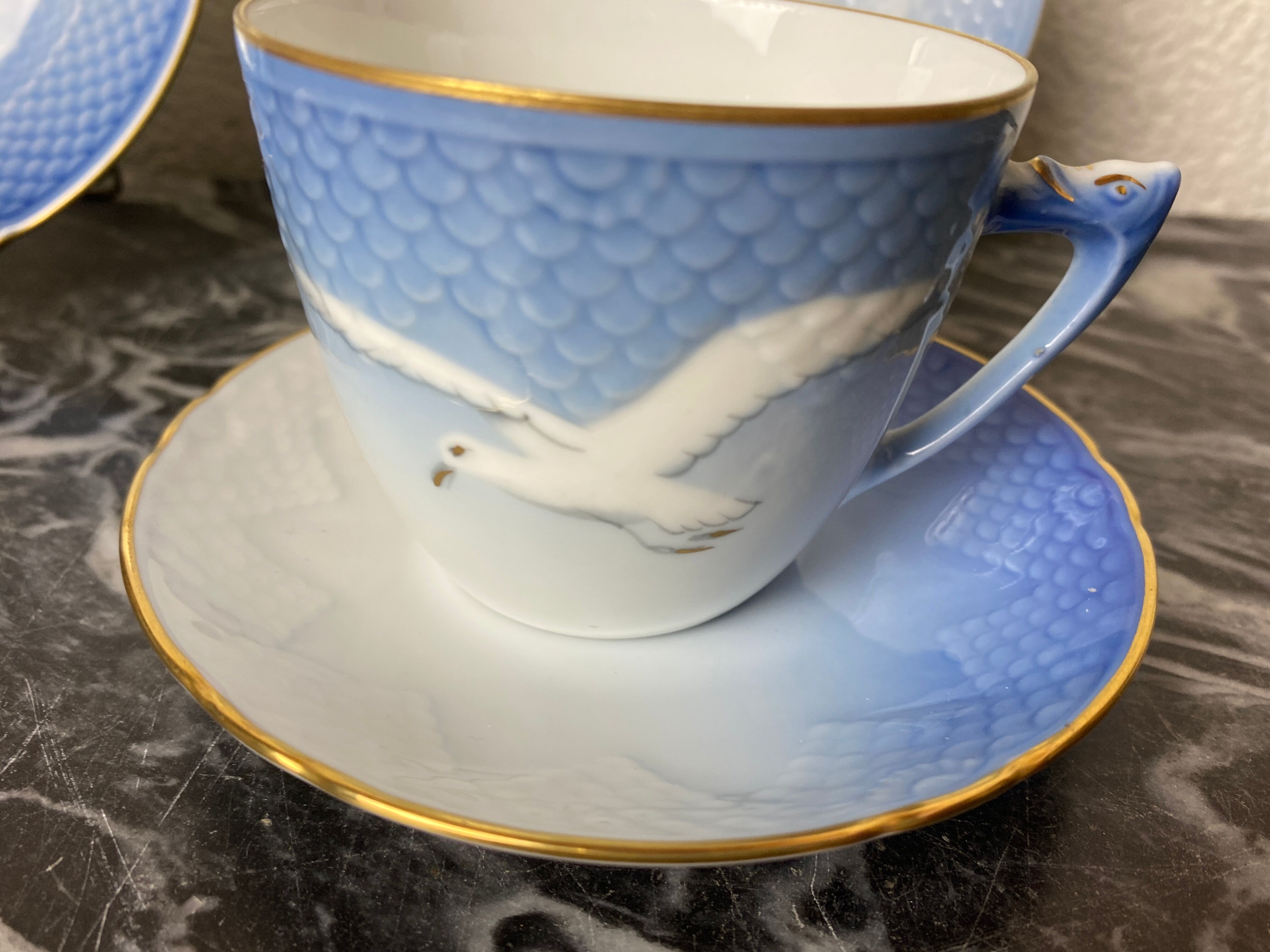 Set of 2 porcelain breakfast sets "Royal Copenhagen"