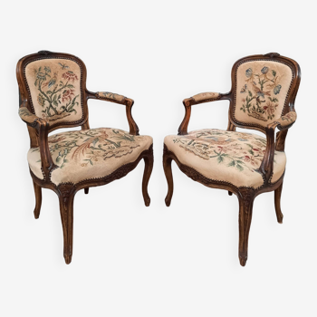 Pair of Louis XV style canriolet