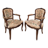 Pair of Louis XV style canriolet