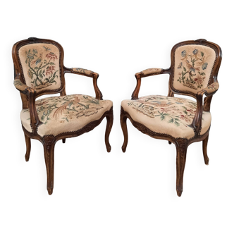 Pair of Louis XV style canriolet