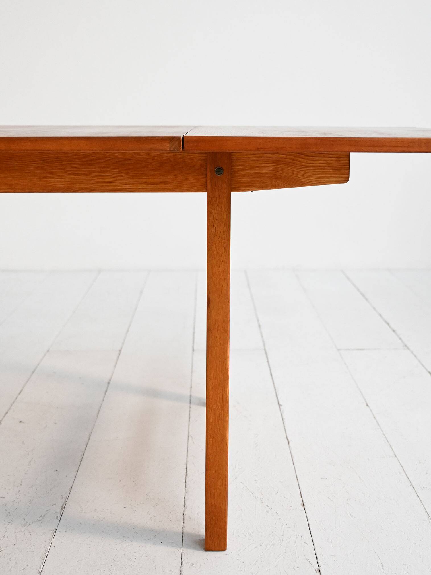 Scandinavian extendable teak and oak dining table 1960s