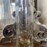 Vintage bubbled glass vase, 1970