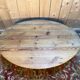 English gateleg coffee table in solid fir from the early 20th century.