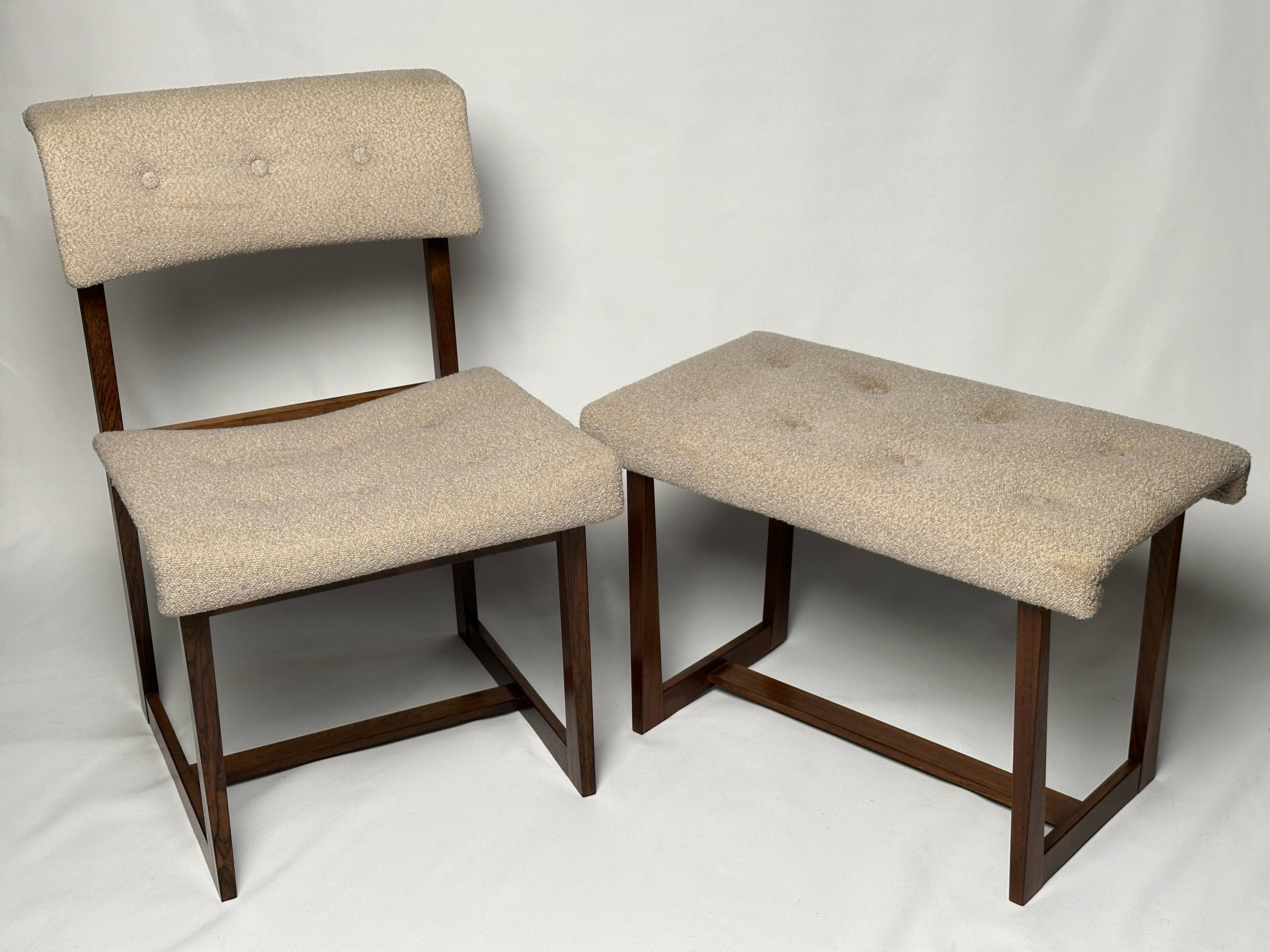 rosewood chair with footrest, Korup Stolefabrik Denmark 1960
