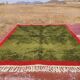 Moroccan Berber rug in green and red 300x200 cm – handmade rug