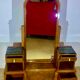 Dressing table art deco 1920 walnut magnifying glass portor marble