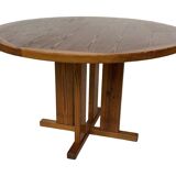 Vintage Design Pine Dining Table, Oval Table from the 1970s