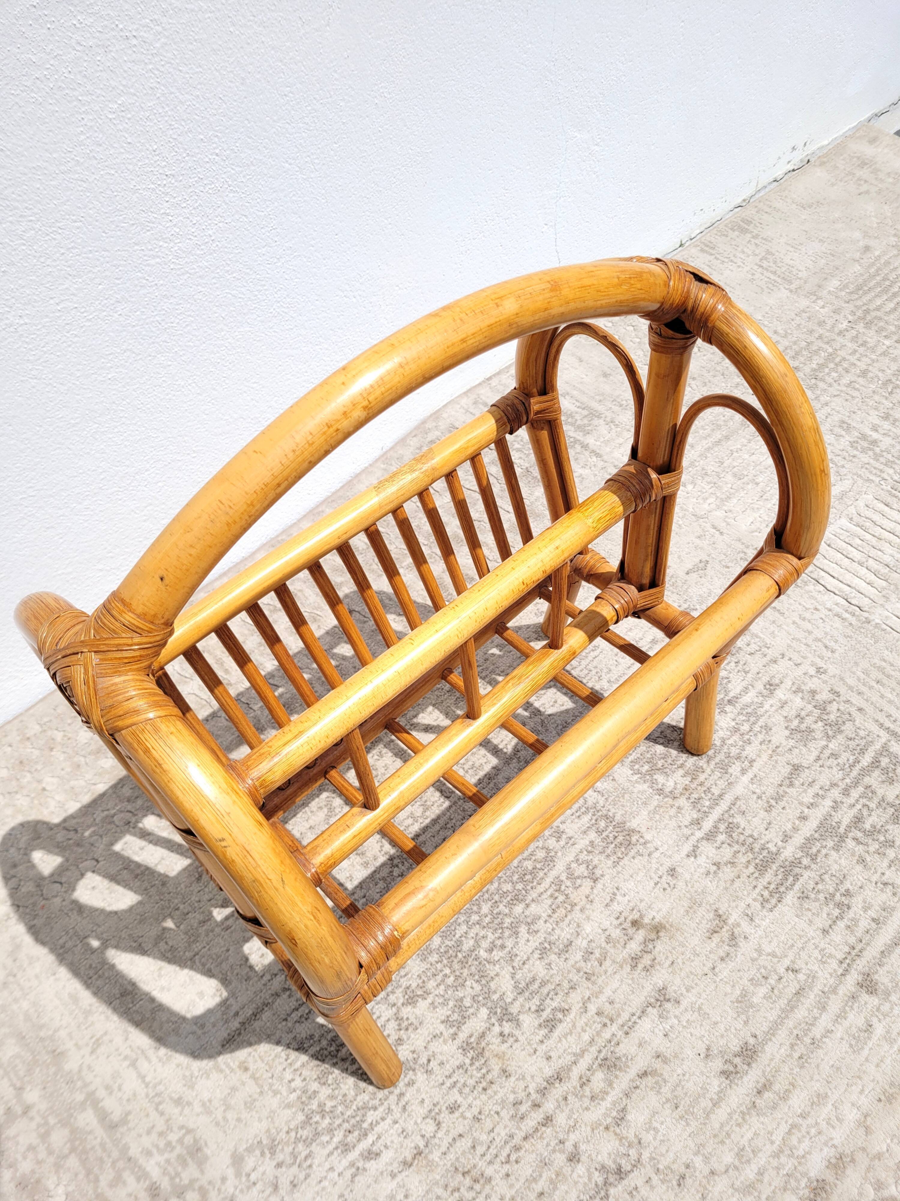 Rattan magazine holder