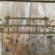 Vintage Wall Coat Rack Brass 7 Foldable Hooks #D748