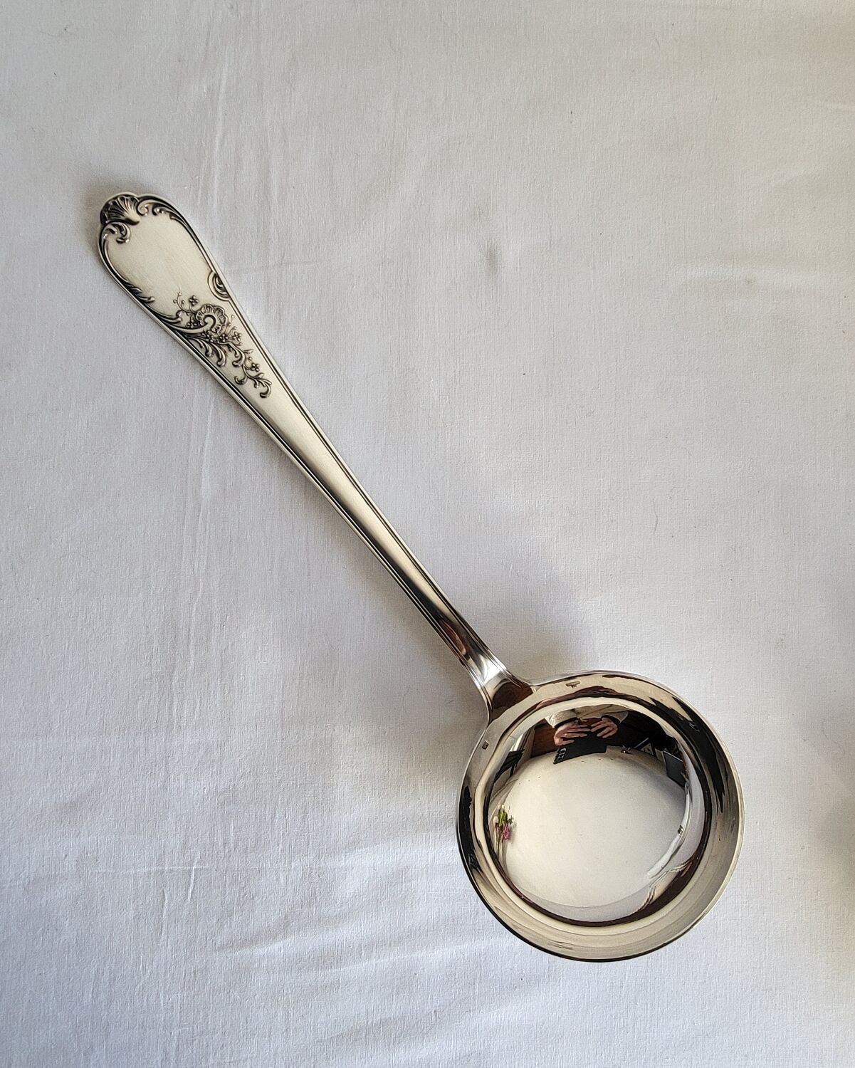Silver-plated soup ladle by the silversmith Guildart