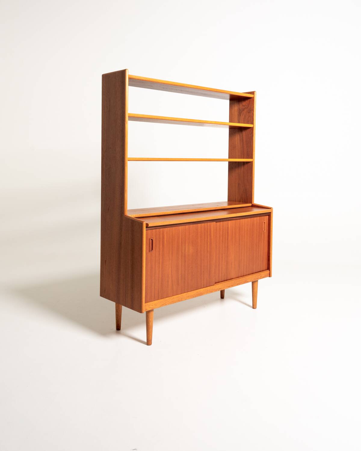 Scandinavian teak bookcase with writing desk, 1960s