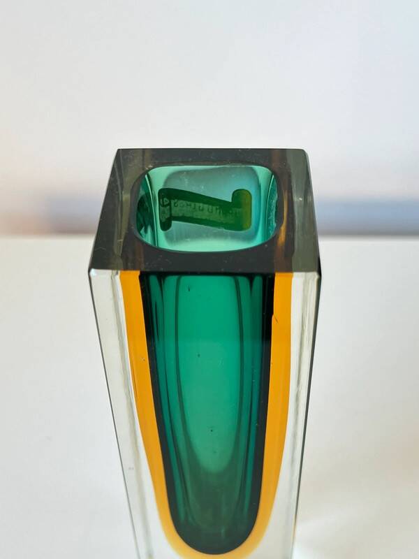 Vase sommerso en verre soufflé murano vintage - made in italy