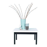 80s Memphis style coffee table, black and white side table.