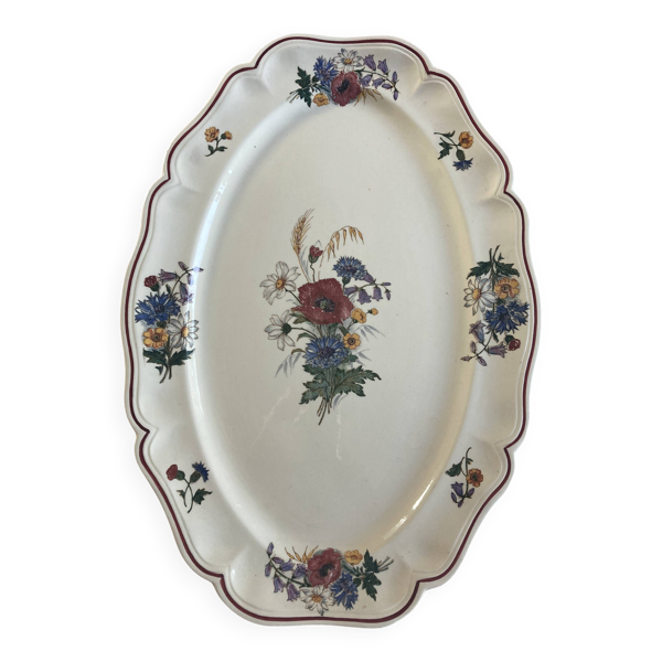 Plat de service en faïence de Sarregueminnes, XXe siècle