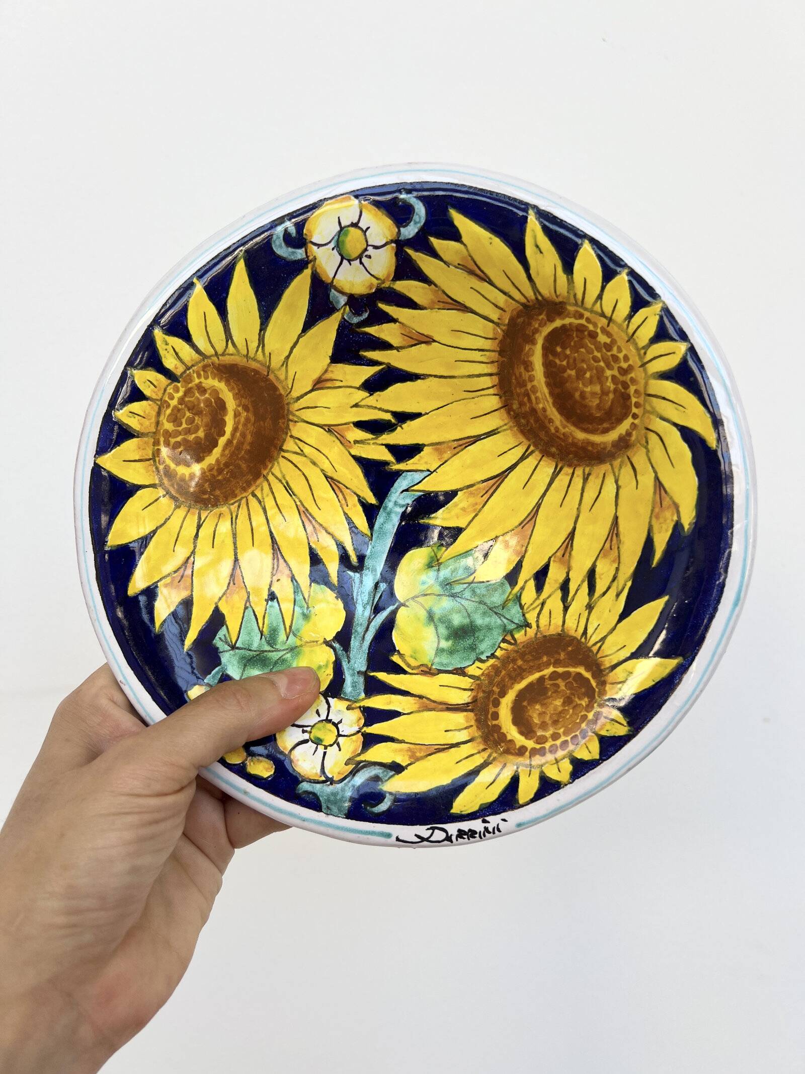Set of 4 decorative majolica plates hand-painted — Ceramiche d’Arte Parrini, Tuscany