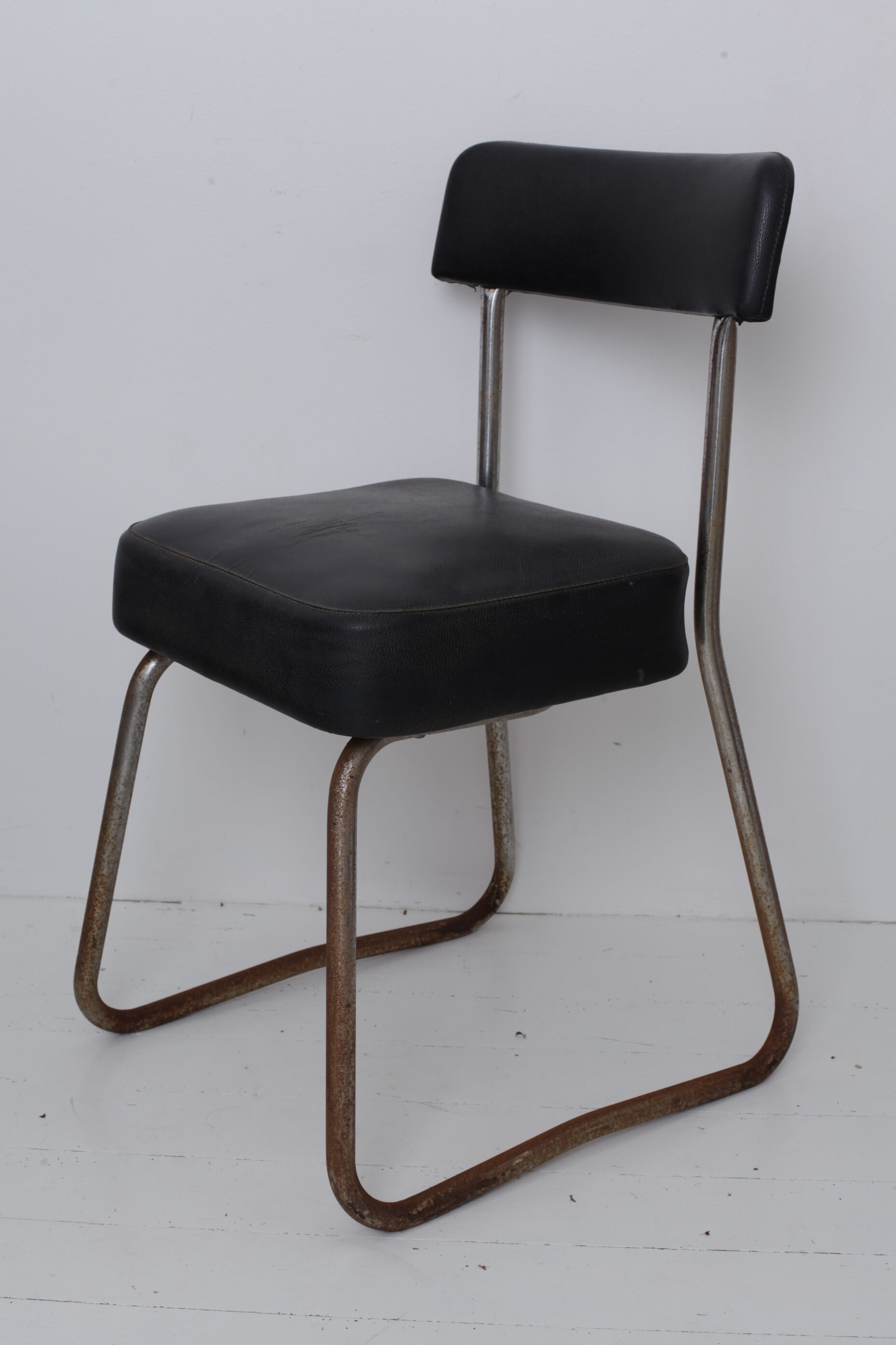 Black skai chair soft back