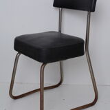 Black skai chair soft back