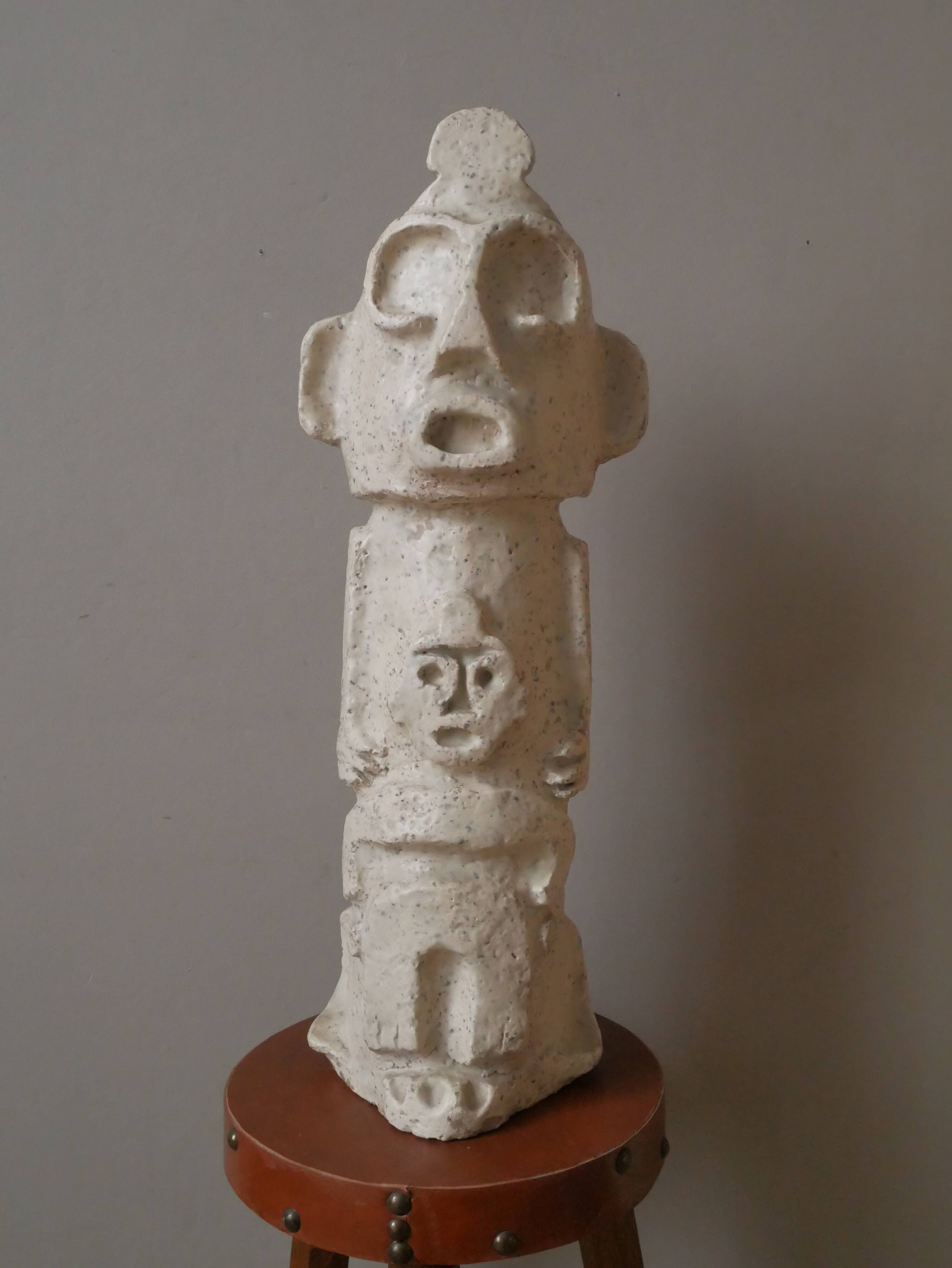 Totem sculpture African art ethnic tribal handmade object