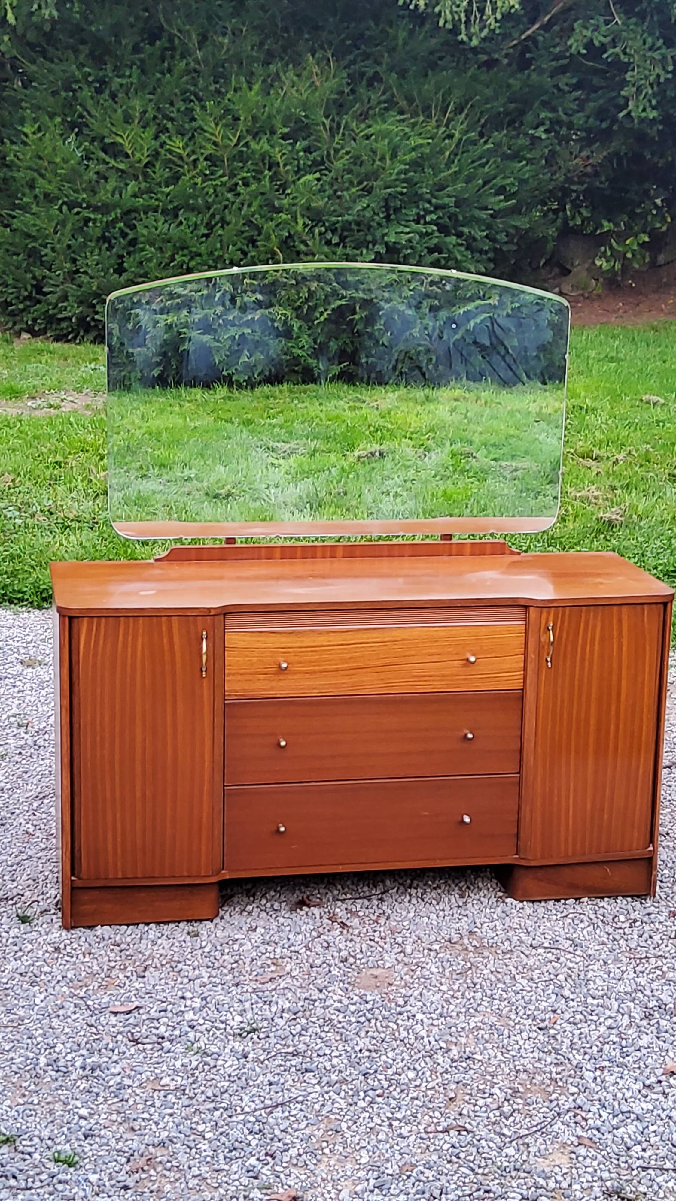 Vintage 1960s mahogany dressing table chest of drawers