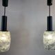 Pair of 1970s Putzler grey marbled pendant lights
