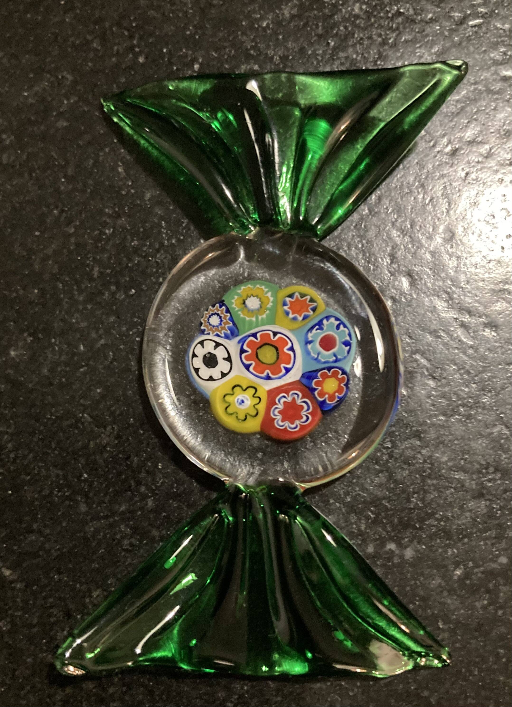 Set of Murano glass candy shaped knife holders