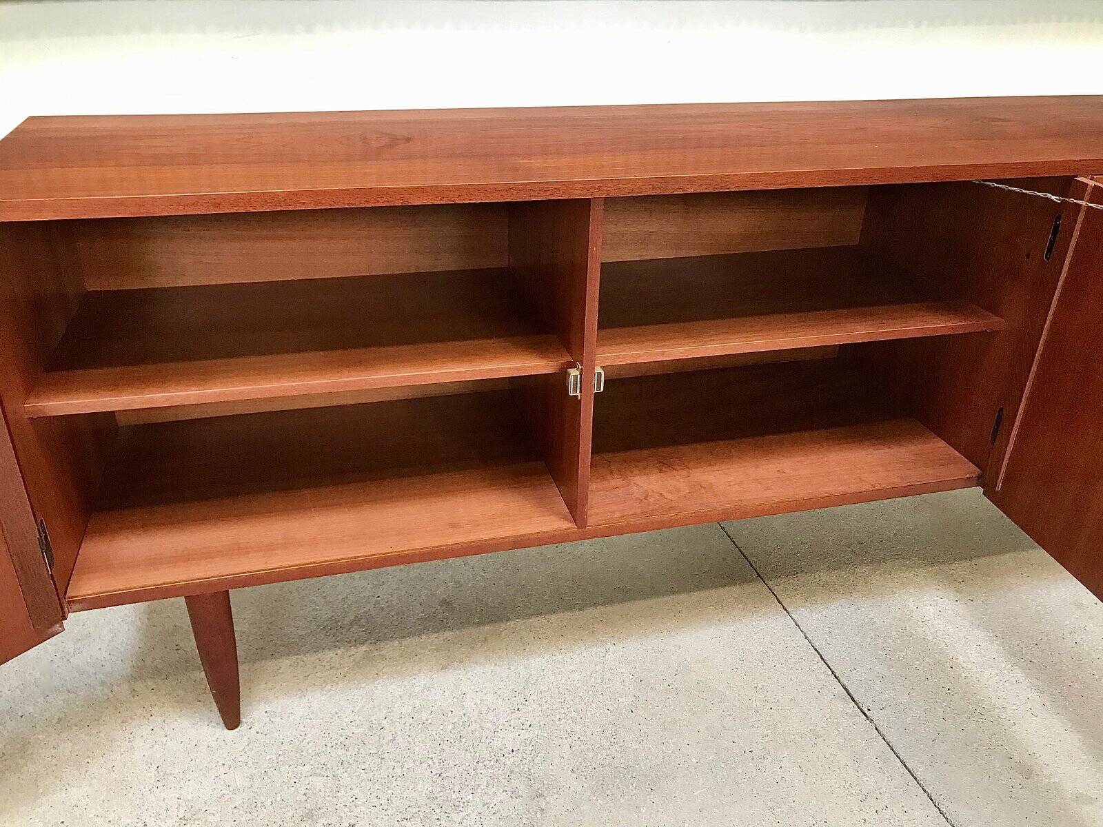 Mid-Century Modern Teak sideboard with brass handles, Germany 1960s