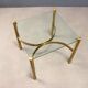 Vintage coffee table in brass and glass, Italian design, 1970s.