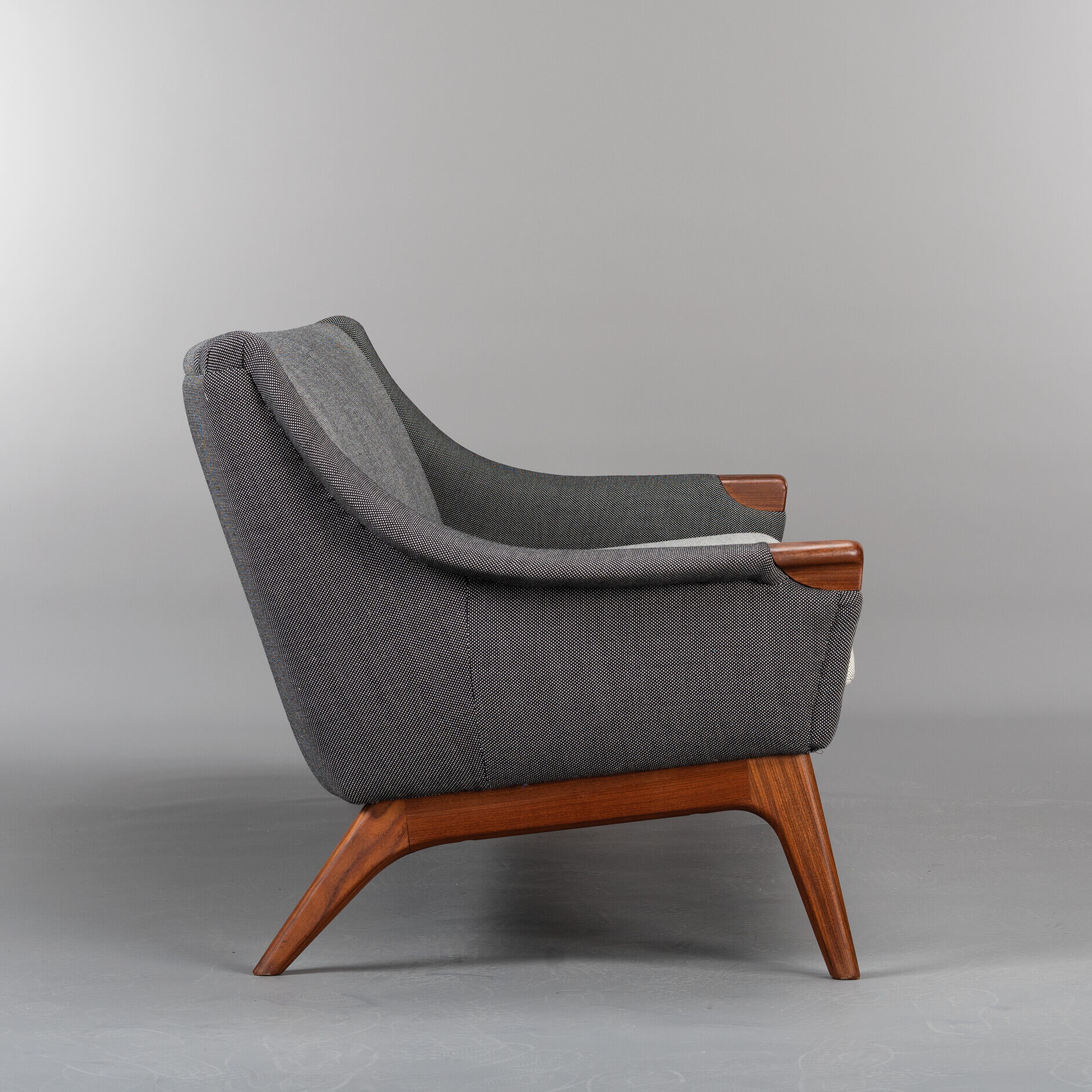 Danish Reupholstered Stylish Grey  3-seater by Johannes Andersen, 1960s