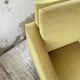 Paire de chauffeuses fauteuils vintage velours jaune