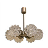 Suspension with six glass Lampshade cut, 60 years