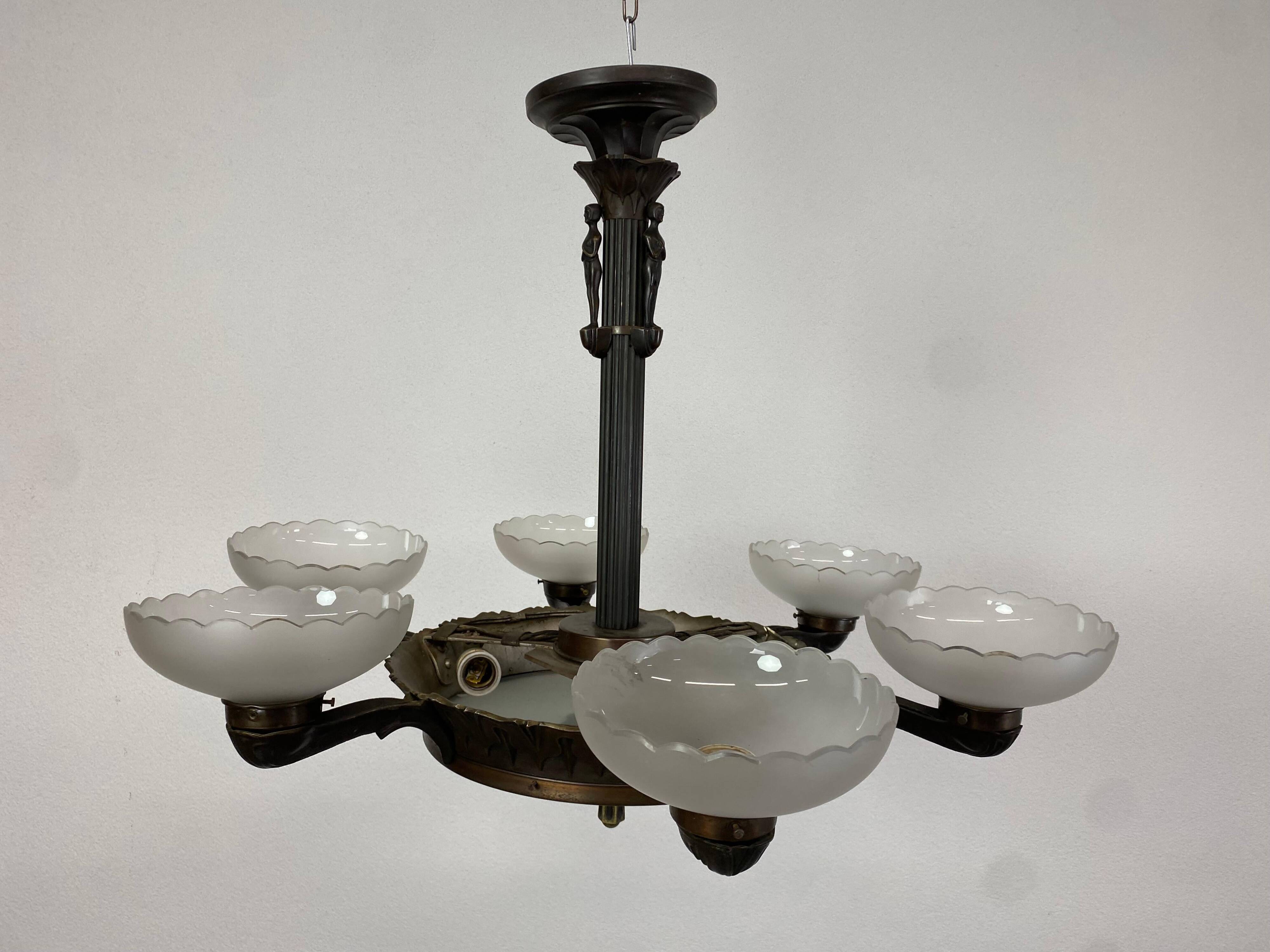 Bronze Secession chandelier