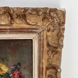 Pair, oil painting, 19th century, still life with bouquet of flowers, wooden frames, signed