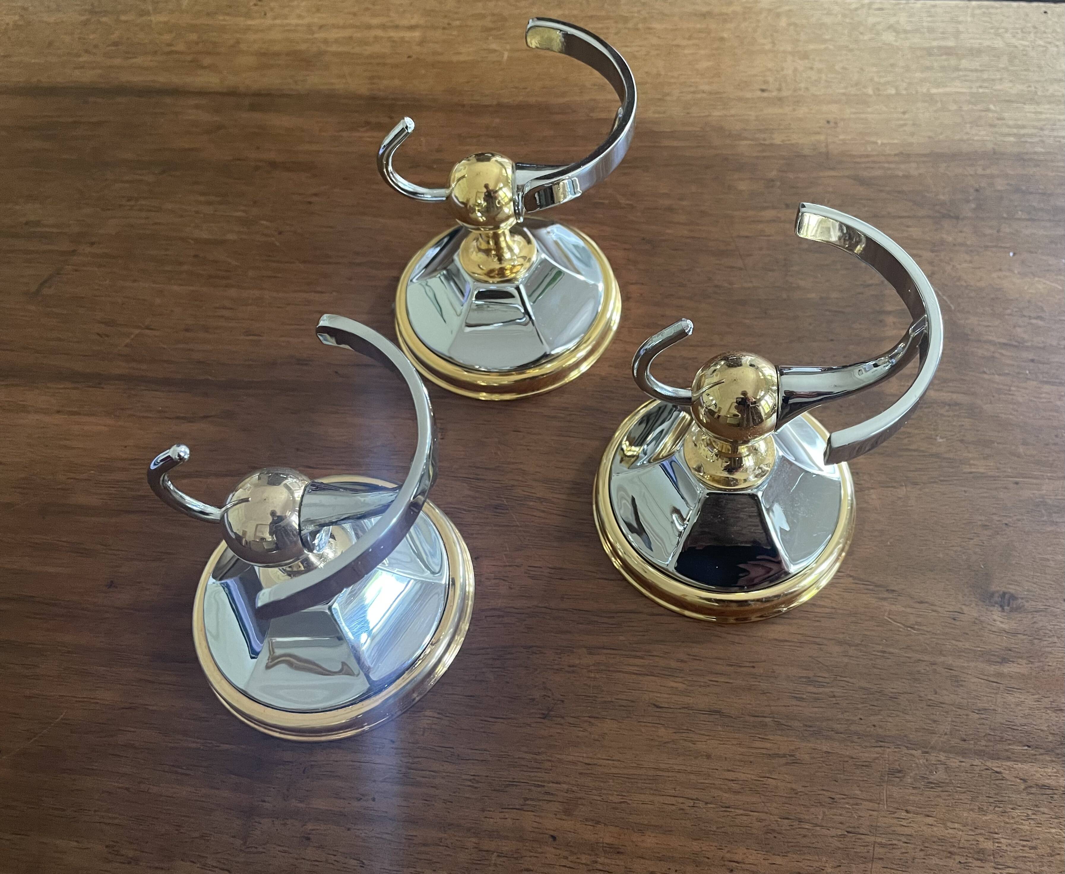 Chrome and gold metal coat rack