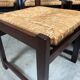 6 wooden vintage chairs dark wood rush