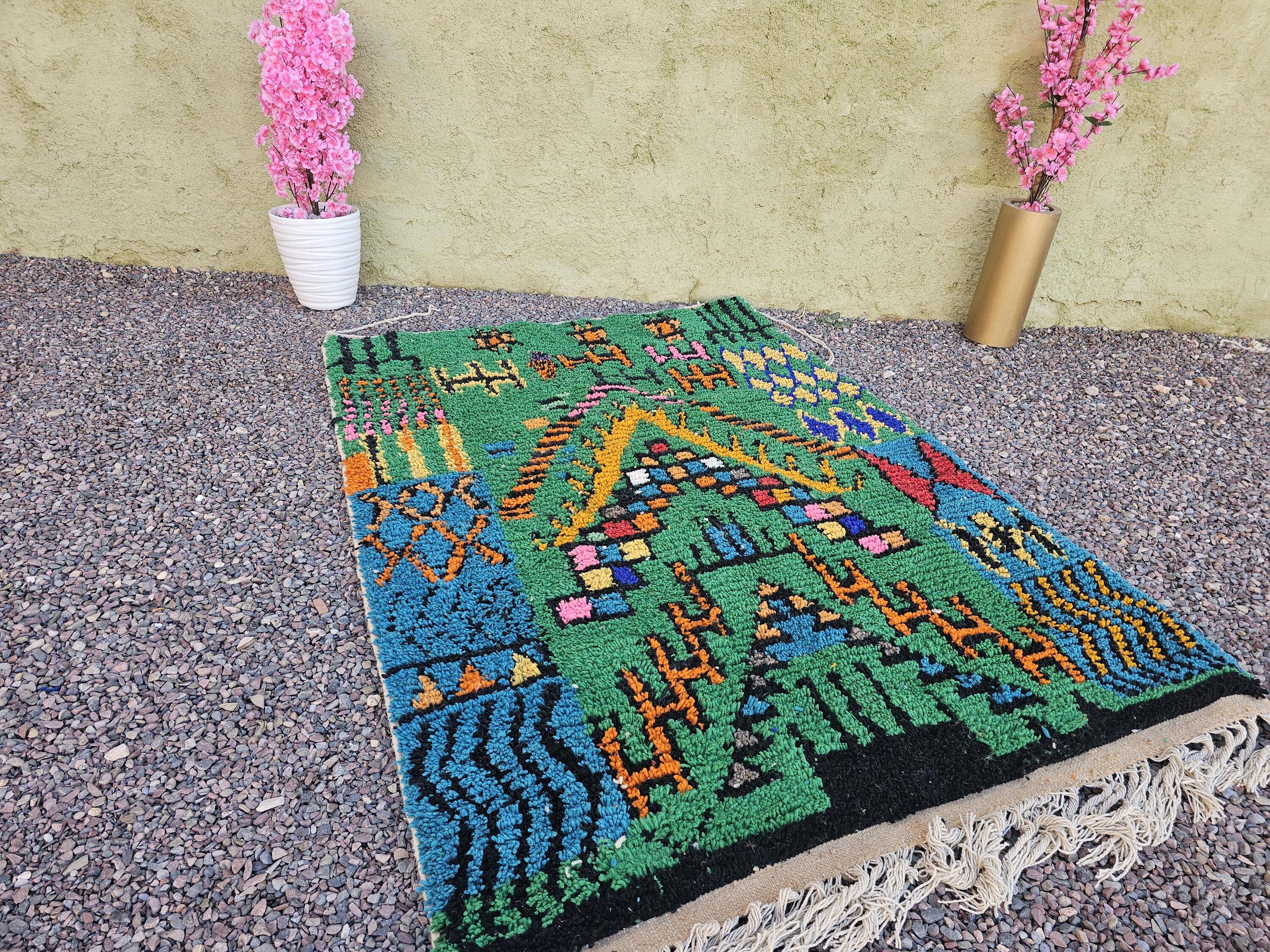 Unique handmade Berber rug 3x2 m