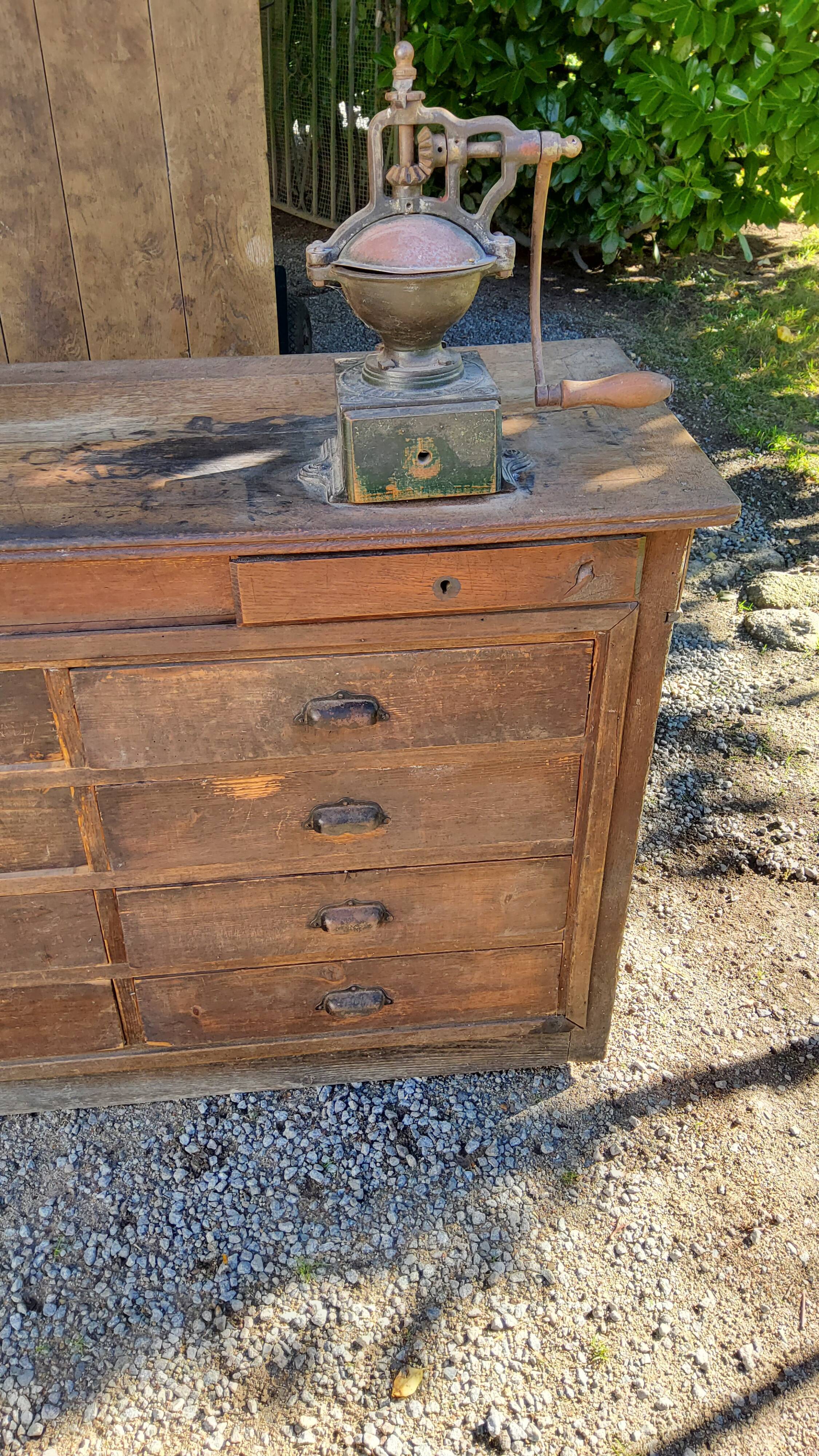 Former grocery counter from the 1900s 14 drawers