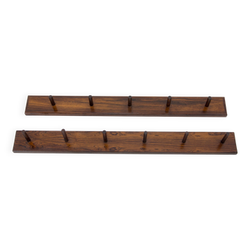 Set of Two Rosewood Wall Hangers, Denmark, 1970s