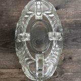 Vintage molded pressed glass bowl on foot
