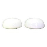 Pair white opaline glass flush mount ceiling or wall lamps