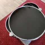 Round coffee table glass and chrome