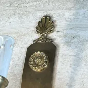 Pair of Neoclassical Wall Lights with Three Arms in Brass with Decoration