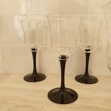6 Octime octagonal black-footed wine glasses