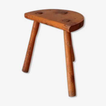 Tabouret tripode en bois massif années 40/50