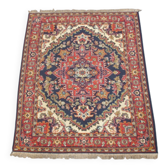 Tapis vintage rouge et bleu foncé – 236 x 170 cm
