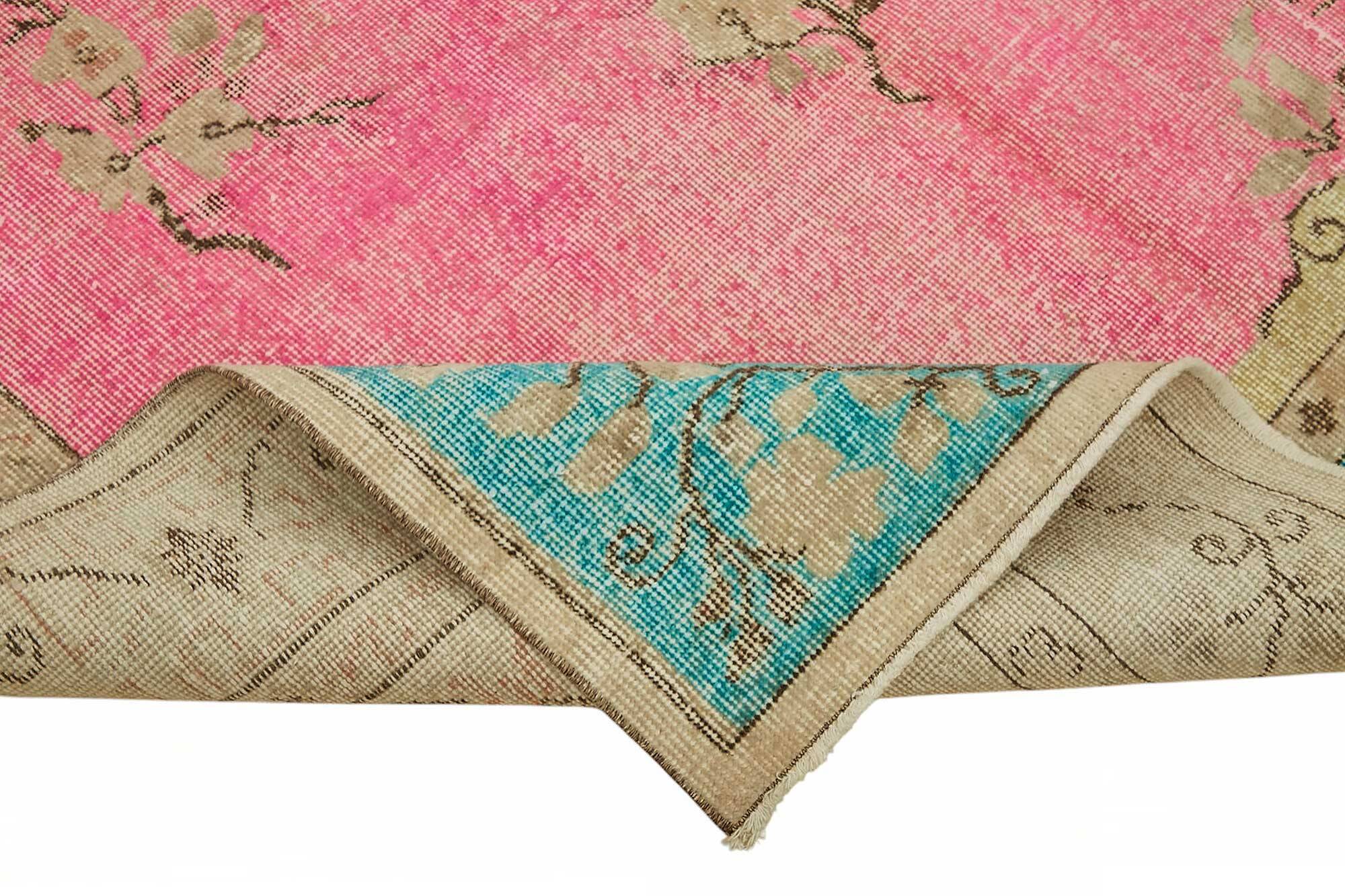 Overdyed Wool Vintage Handmade Carved Rug 176 cm x 271 cm