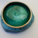 Vintage 1950s/60s blue and turquoise glazed ceramic ashtray, collector's item