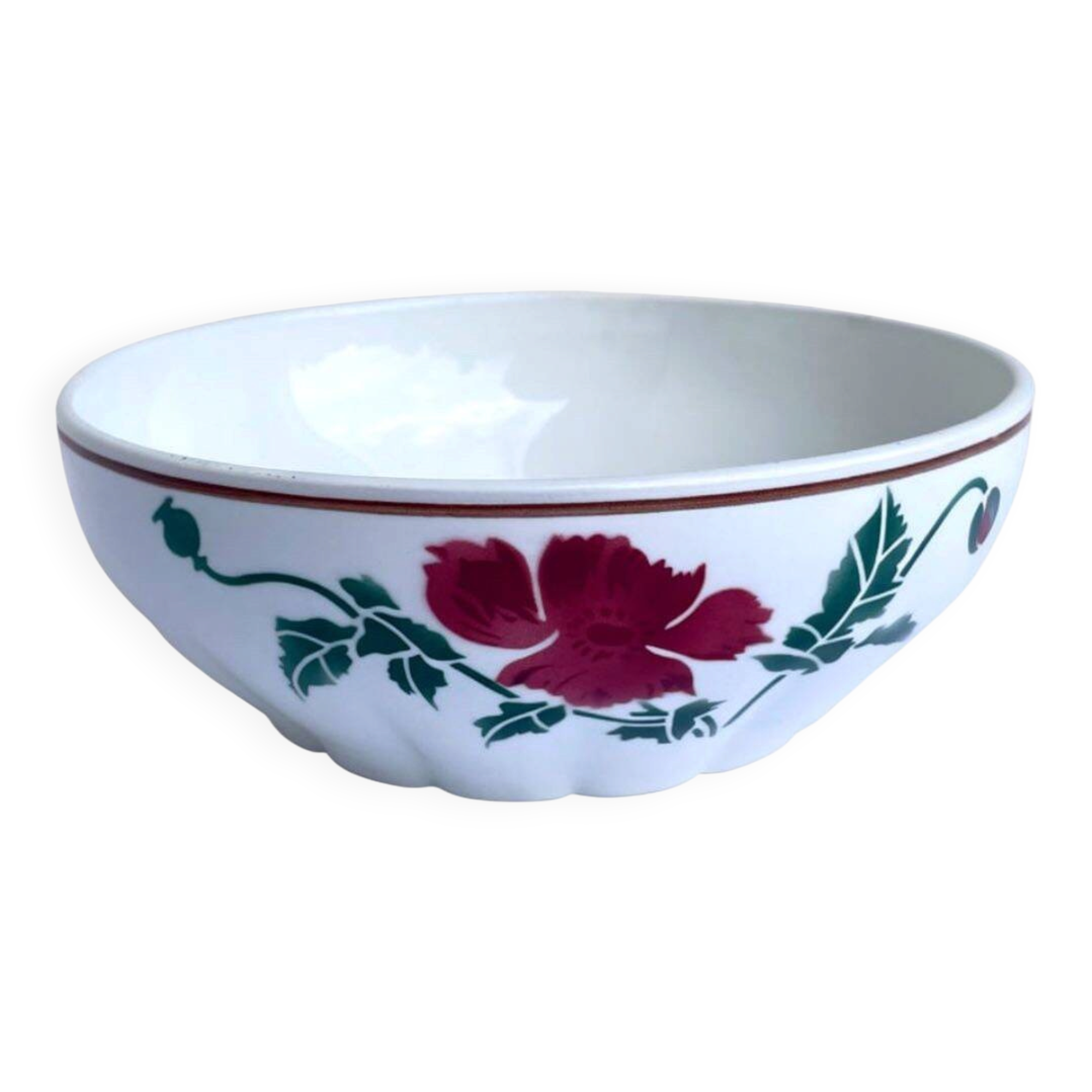 Vintage salad bowl HBCM Luxeuil model opaque porcelain